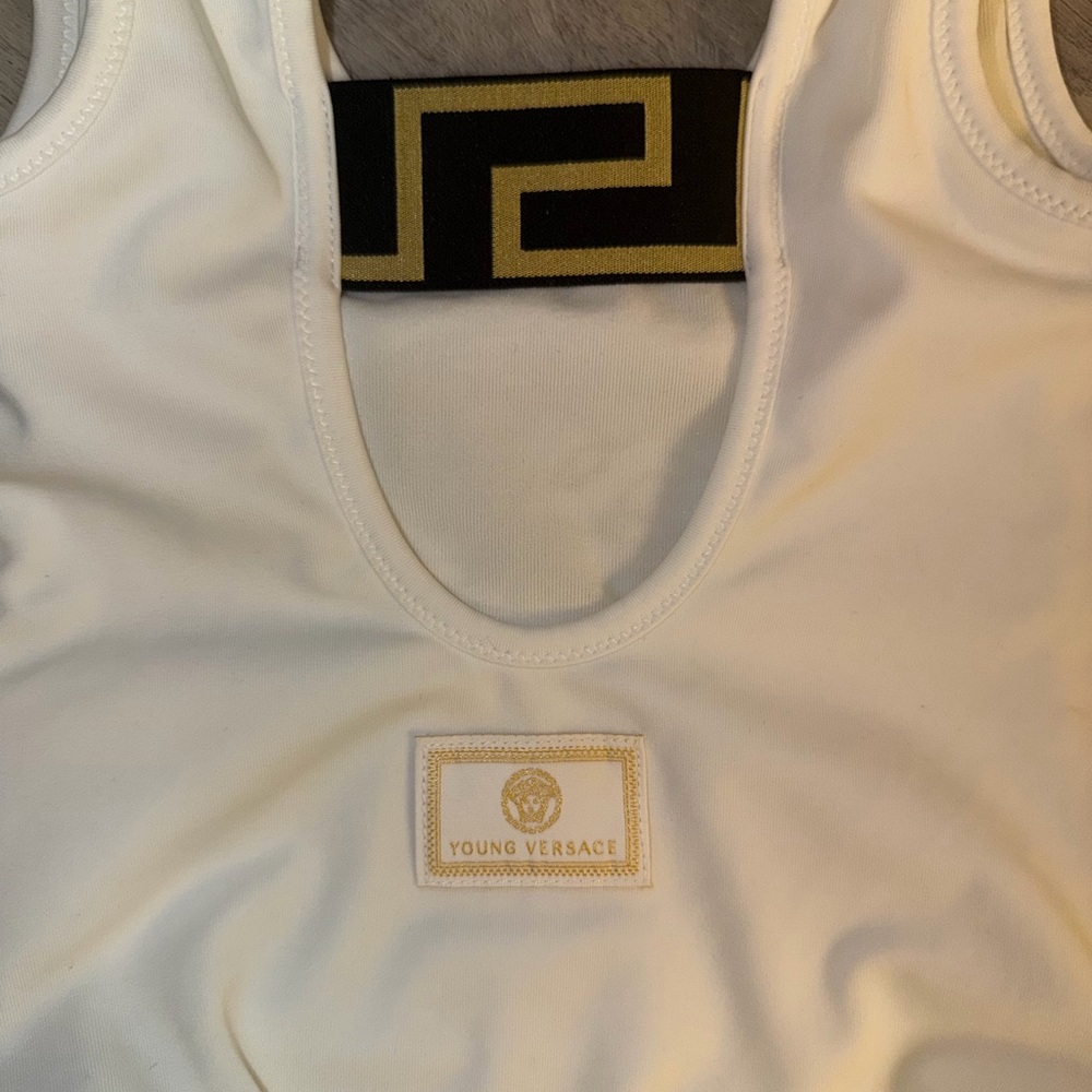Versace Kids Cream One-Piece with Gold Medusa Emblem - Picture 7 of 7